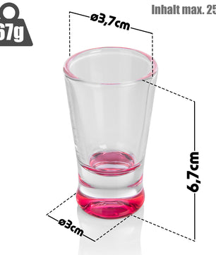 12 Stück farbige Schnapsgläser 2cl in Geschenkbox – hochwertige Shotgläser lebensmittelecht 3