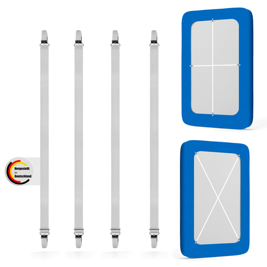 BigDean 4 Stück Bettlakenspanner verstellbar 35-120 cm für sicheren Halt von Spannbettlaken - Lakenspanner Ultra elastisch & Made in Germany 