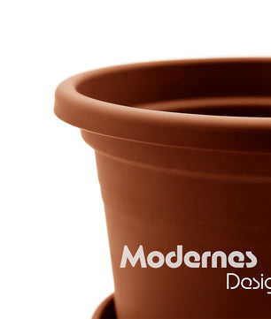 4 Stück Blumentopf mit Untersetzer rund ø 20 cm Terracotta – wetterfester Pflanzkübel 5