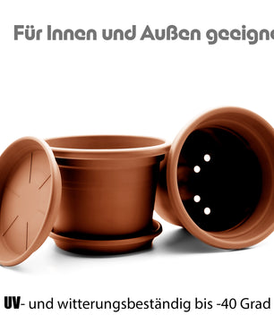 8 Stück Blumentopf mit Untersetzer rund ø 35 cm Terrakotta – wetterfester Pflanzkübel Made in Europe 6