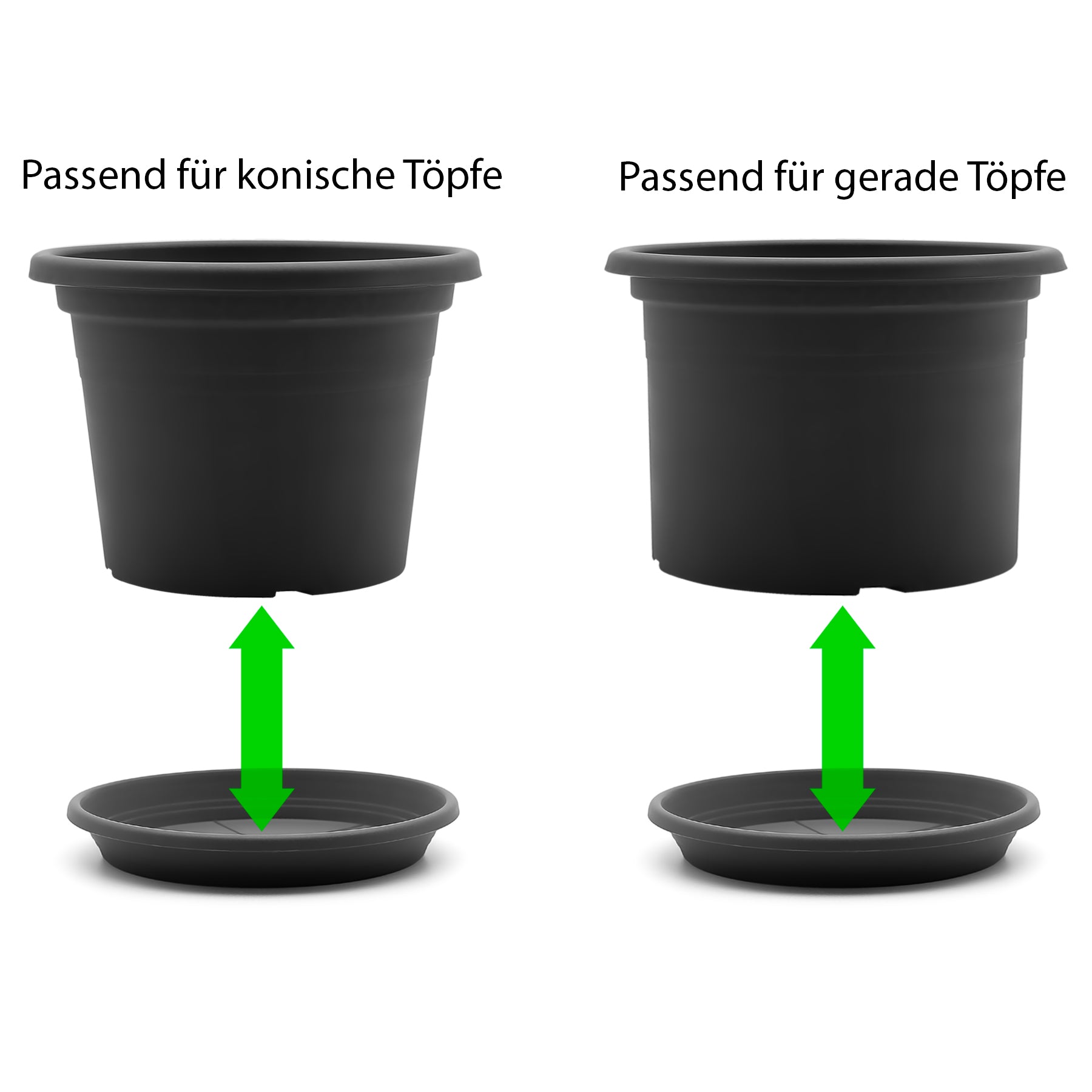 BigDean 10 Stück Blumentopf Untersetzer Ø 20 cm in Anthrazit – Topfuntersetzer aus robustem Kunststo 5