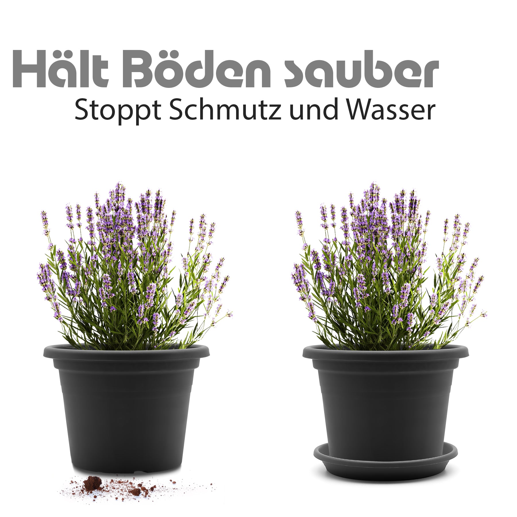 BigDean 10 Stück Blumentopf Untersetzer Ø 20 cm in Anthrazit – Topfuntersetzer aus robustem Kunststo 6