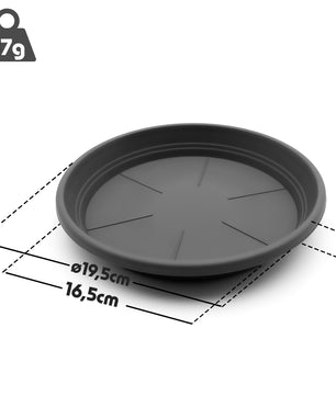 20 Stück Blumentopf Untersetzer Ø 25 cm in Anthrazit – Topfuntersetzer aus robustem Kunststo 3