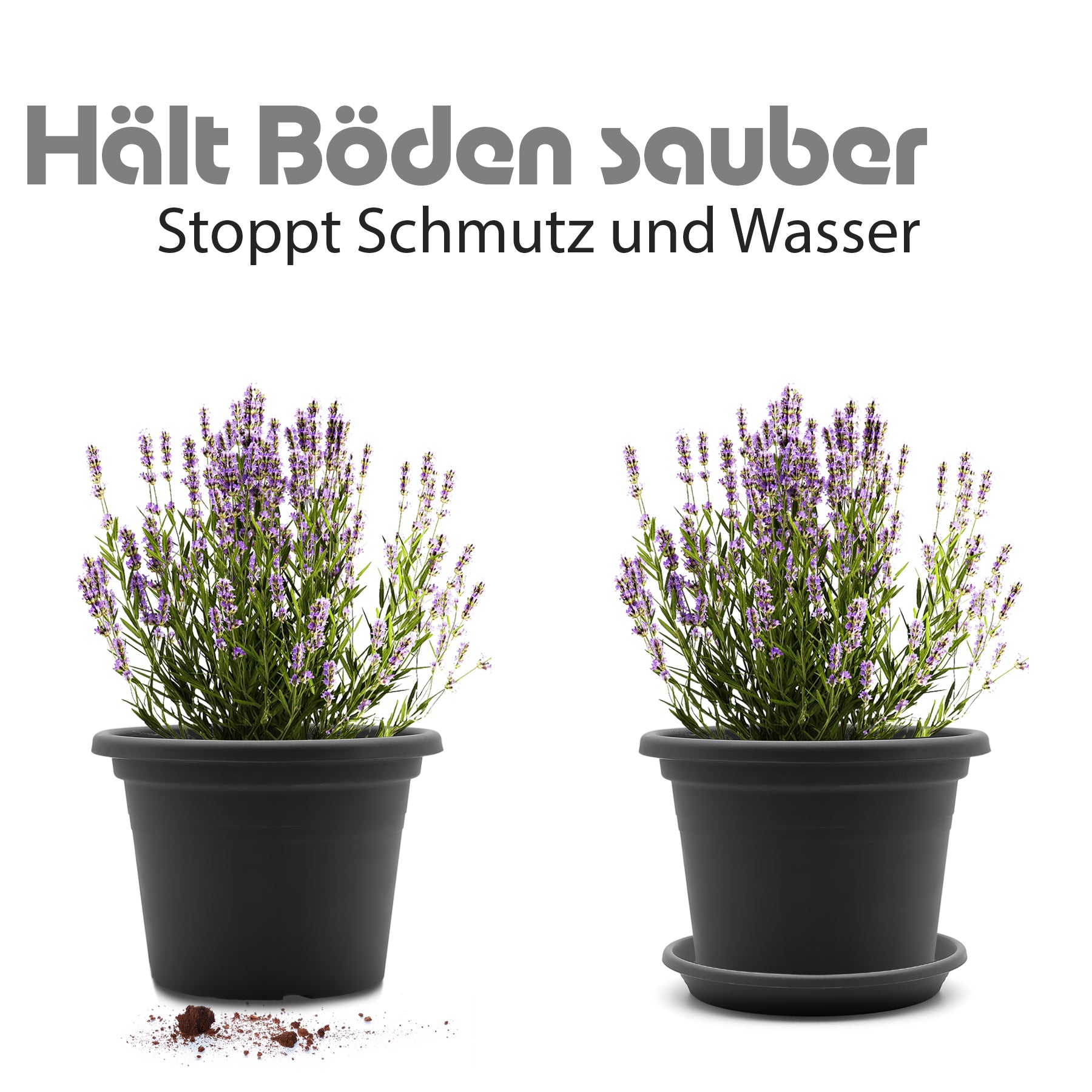 20 Stück Blumentopf Untersetzer Ø 25 cm in Anthrazit – Topfuntersetzer aus robustem Kunststo 6