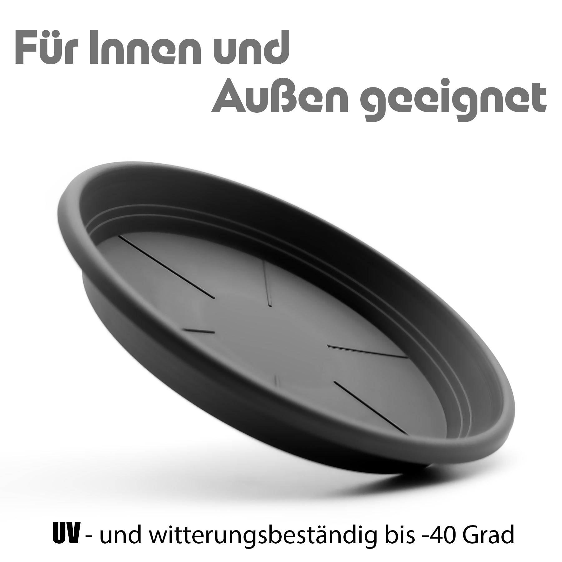 20 Stück Blumentopf Untersetzer Ø 35 cm in Anthrazit – Topfuntersetzer aus robustem Kunststo 4