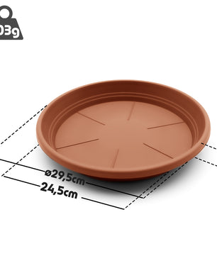 10 Stück Blumentopf Untersetzer Ø 29,5 cm in Terracotta – Topfuntersetzer  3