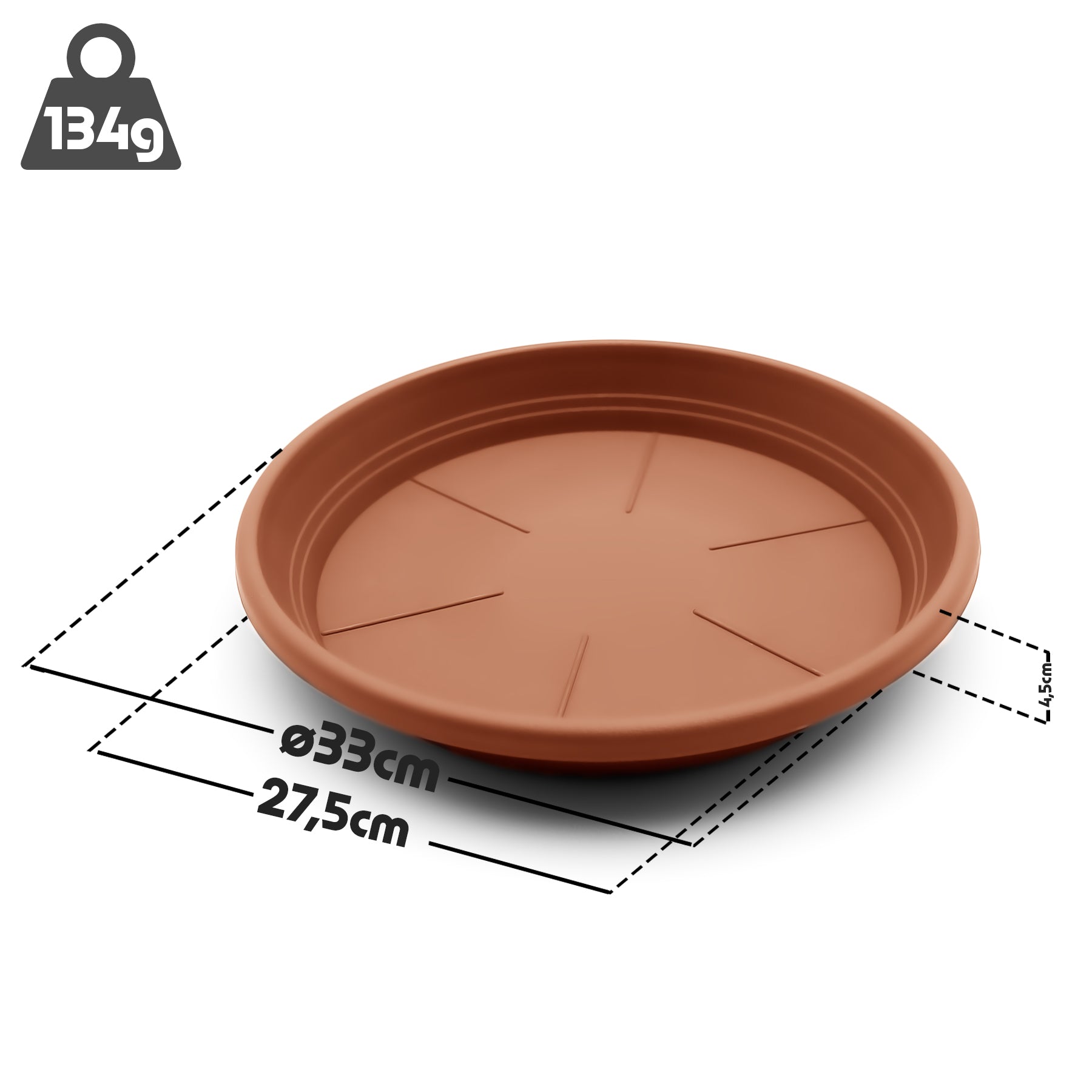 BigDean 10 Stück Blumentopf Untersetzer Ø 33 cm in Terracotta – Topfuntersetzer  3