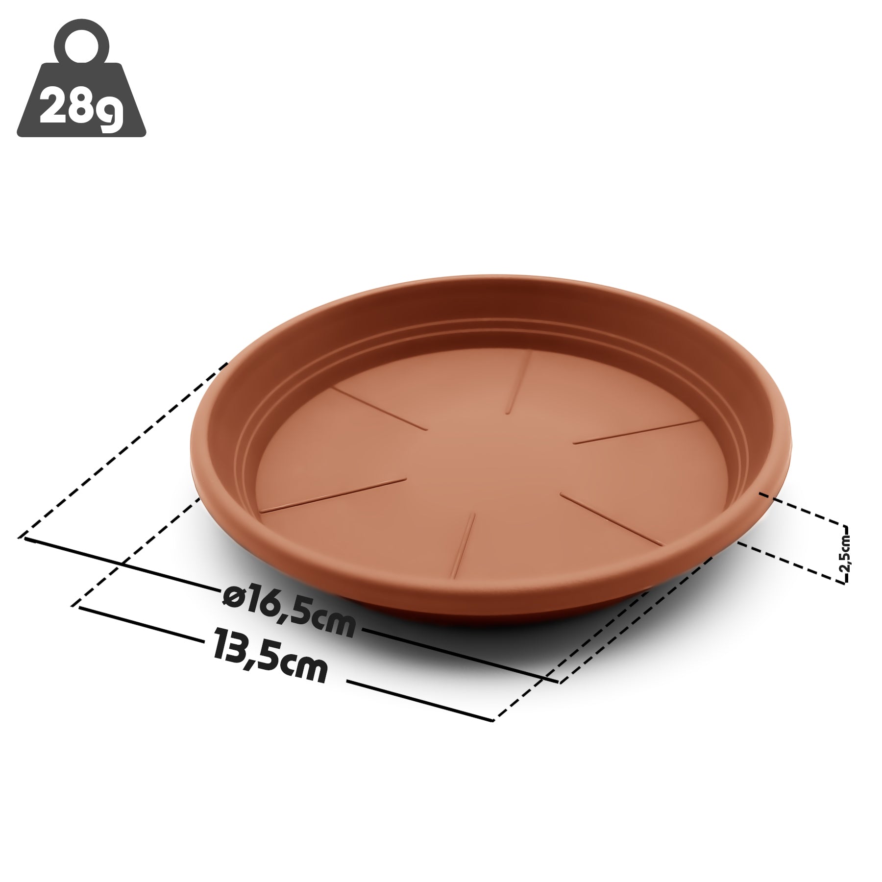 20 Stück Blumentopf Untersetzer Ø 16,5 cm in Terracotta – Topfuntersetzer  3