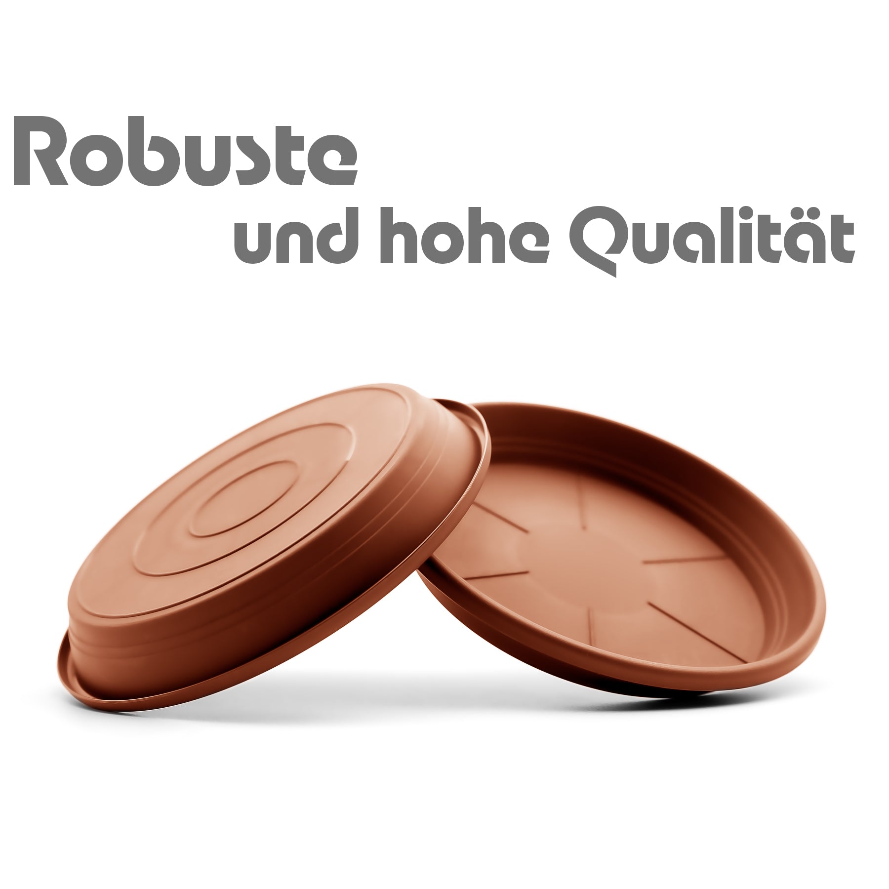 20 Stück Blumentopf Untersetzer Ø 35 cm in Terracotta – Topfuntersetzer aus robustem Kunstst 2