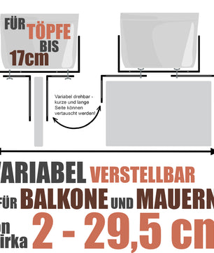 3 Paar Blumenkastenhalter weiß Standard H-Form Kasten Halter Balkonkastenhalter 2