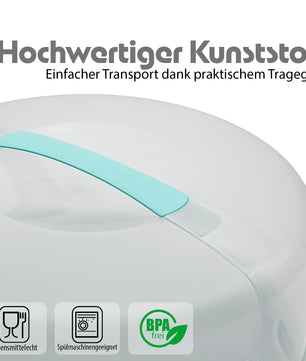 Kuchen Transportbox Rund mit Kühlfach in Brombeerfarbe – Tortenglocke mit zwei Tragegriffen  2