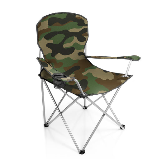 BigDean Campingstuhl für Personen ab 1,70 m - Großer Bequemer Faltstuhl in Camouflage – Anglerstuhl belastbar bis 120 kg – der Klappstuhl mit extra großer Sitzfläche für ultimativen Komfort im Freien!