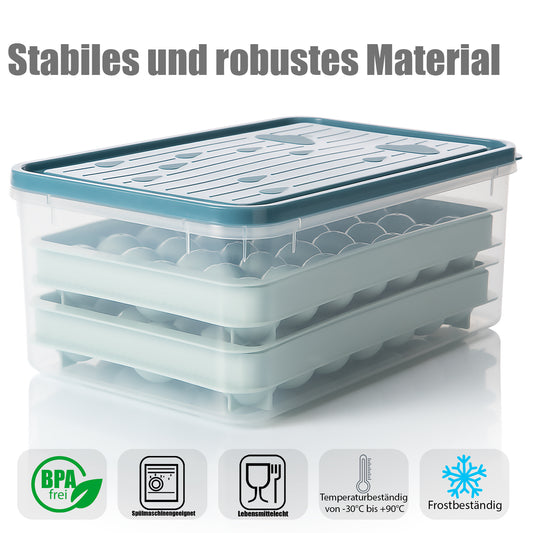 BigDean Eiswürfelform mit Deckel & Zubehör für bis zu 66 Eiswürfel – Eiswürfelbehälter 2