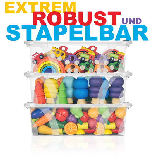 BigDean 6 Stück Aufbewahrungsbox mit Deckel 7 L flach und Transparent – Aufbewahrungsbox 2