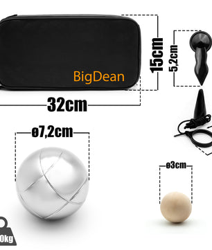 Boule Set mit 8 Boule Kugeln aus hochwertigem Edelstahl 3