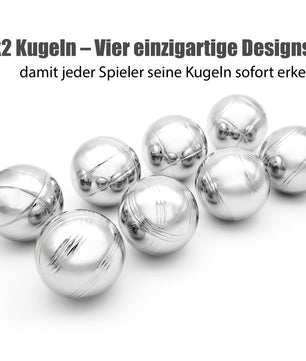 Boule Set mit 8 Boule Kugeln aus hochwertigem Edelstahl 6