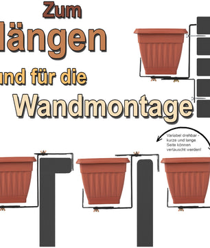 Blumenkastenhalterung 4 Stück Anthrazit für Balkon und Geländer geeignet 4
