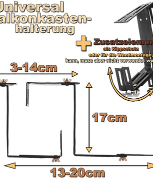 Blumenkastenhalterung 10 Stück Anthrazit für Balkon und Geländer geeignet 5