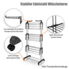 BigDean Wäscheständer Turm mit 3 Ebenen und 4 Rollen in Grau - Wäscheständer platzsparend 2