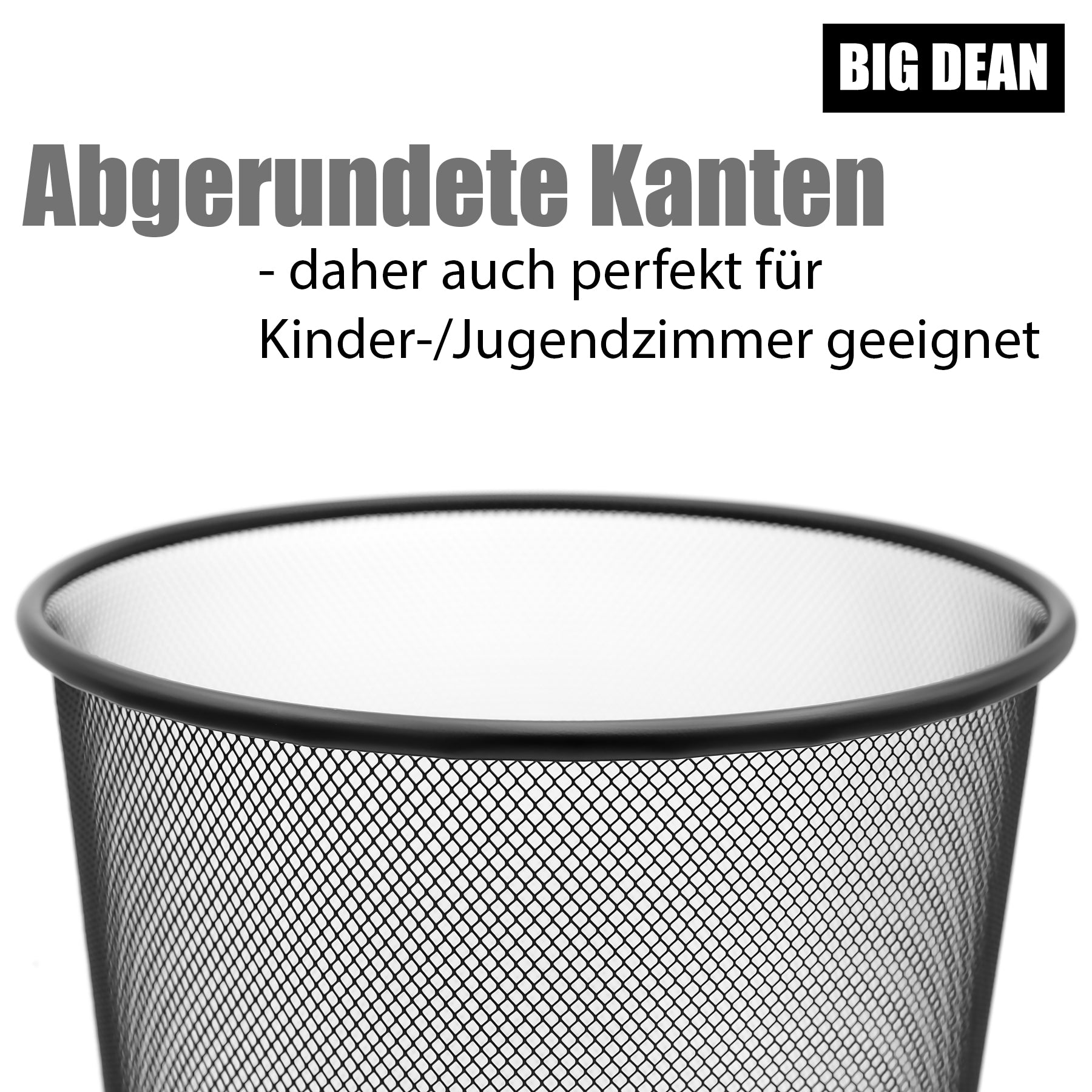 BigDean 4x Papierkorb Mülleimer schwarz 20L Draht – idealer Papiereimer für Zuhause & im Büro 5