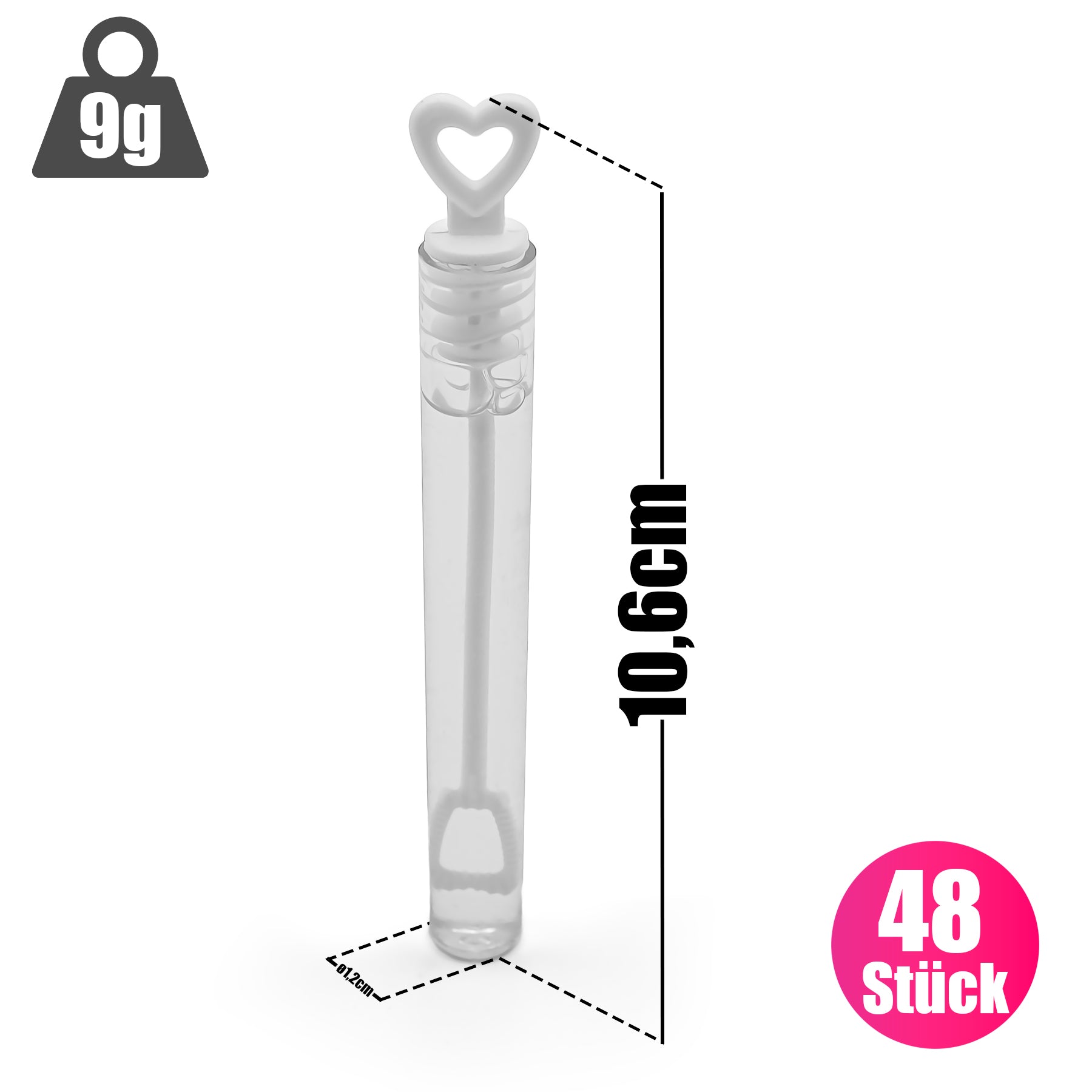 BigDean 48 Stück Seifenblasen Hochzeit mit Flüssigkeit gefüllt 3