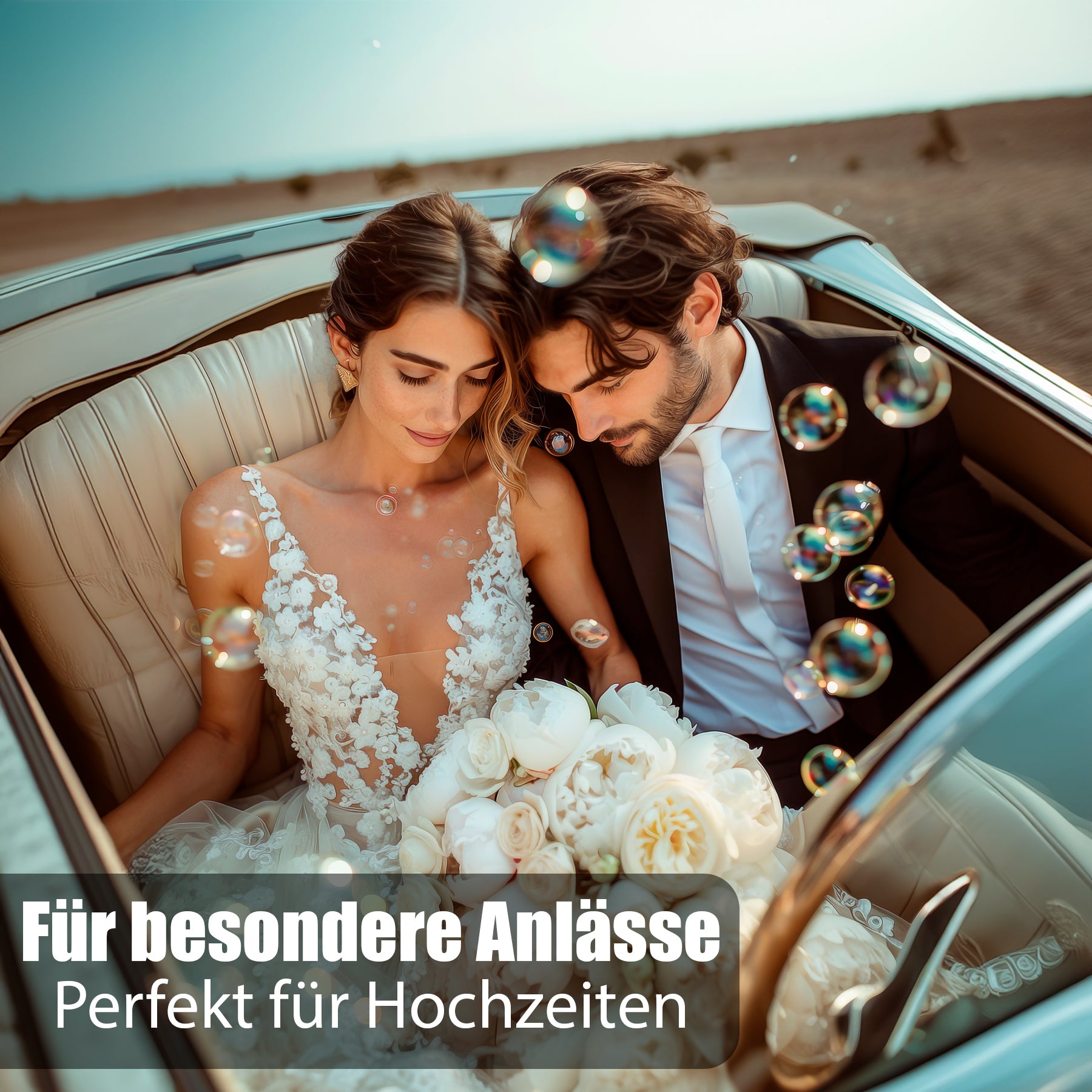 BigDean 48 Stück Seifenblasen Hochzeit mit Flüssigkeit gefüllt 5