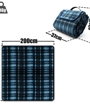 Picknickdecke 200x200 cm wasserabweisend Karo Design Dunkel – Picknickdecke XXL 3