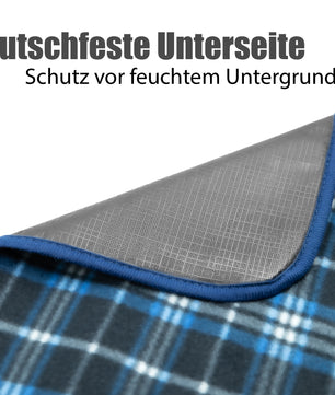 Picknickdecke 200x200 cm wasserabweisend Karo Design Dunkel – Picknickdecke XXL 4