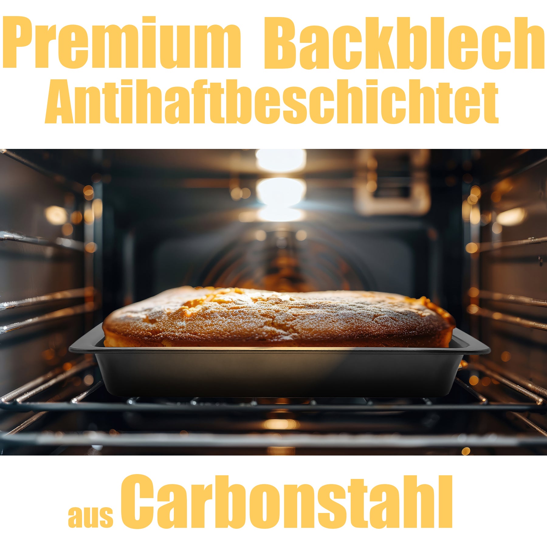 BigDean Backblech mit Deckel 3 in 1 Kuchen Transportbox ideal zum Backen 3
