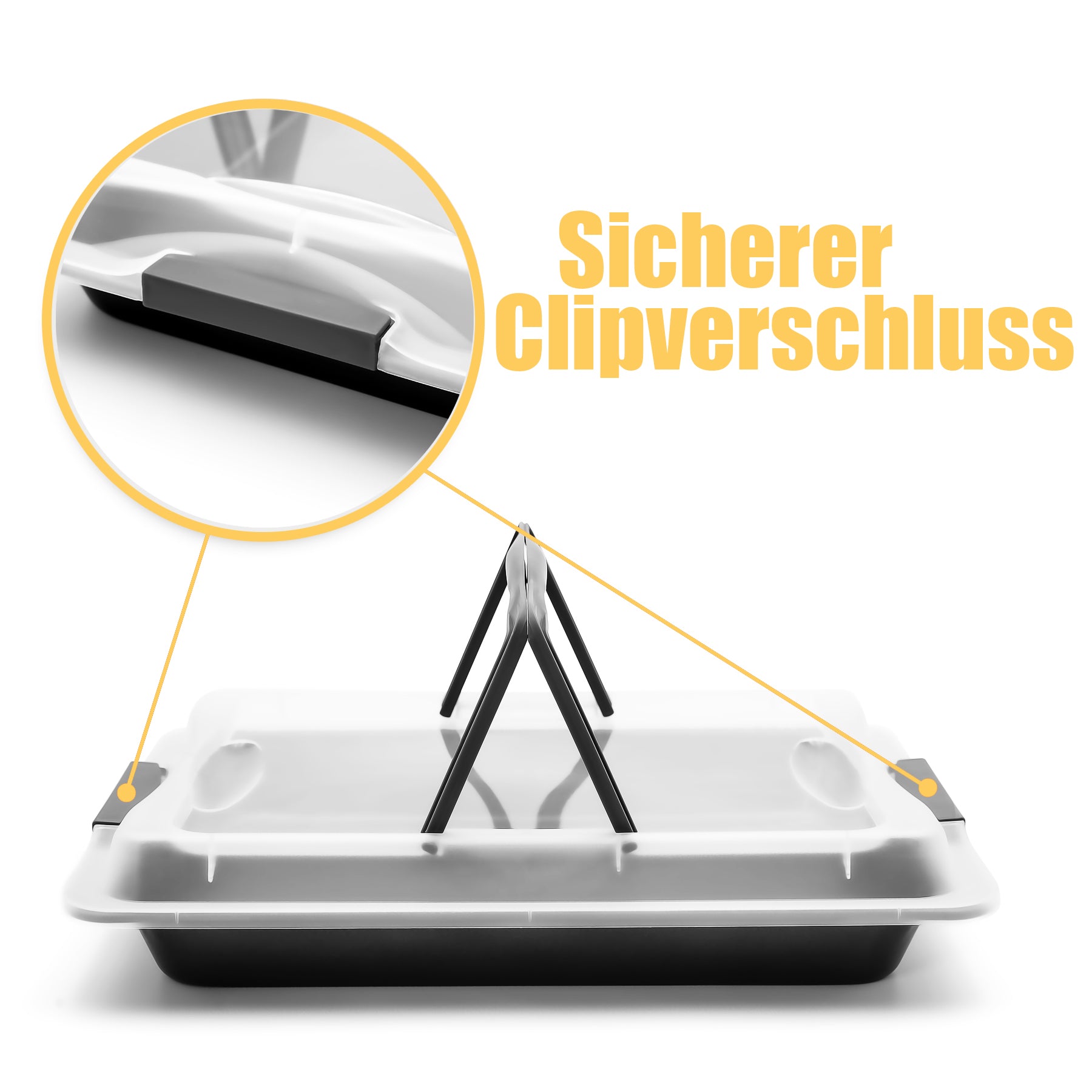BigDean Backblech mit Deckel 3 in 1 Kuchen Transportbox ideal zum Backen 6