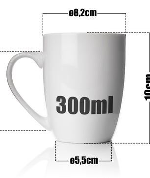 6 Stück Kaffeebecher 300ml aus echtem Porzellan - Tassen zum Bemalen - in Geschenkverpackung 3