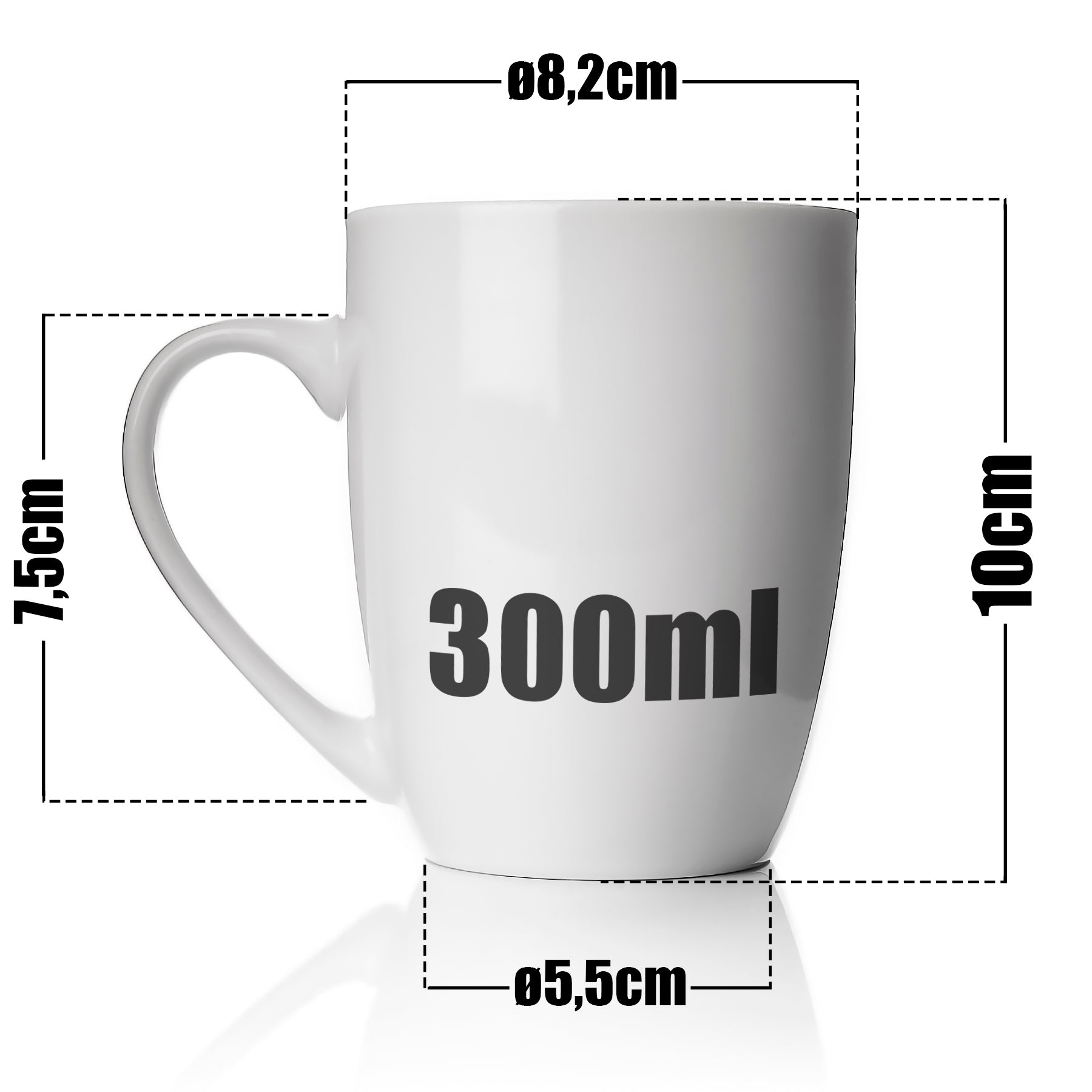 6 Stück Kaffeebecher 300ml aus echtem Porzellan - Tassen zum Bemalen - in Geschenkverpackung 3