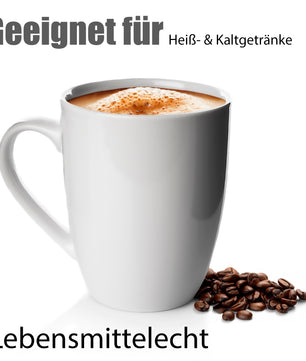 12 Stück Kaffeebecher 300ml aus echtem Porzellan - Tassen zum Bemalen - in Geschenkverpackung 4