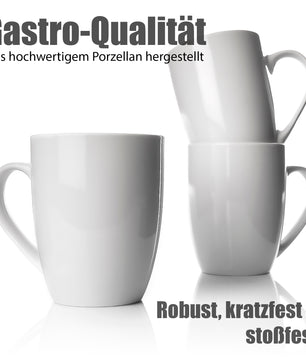 12 Stück Kaffeebecher 300ml aus echtem Porzellan - Tassen zum Bemalen - in Geschenkverpackung 5