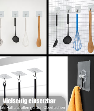 BigDean 30 Stück Klebehaken extra stark & selbstklebend – Wandhaken 180° drehbar  2