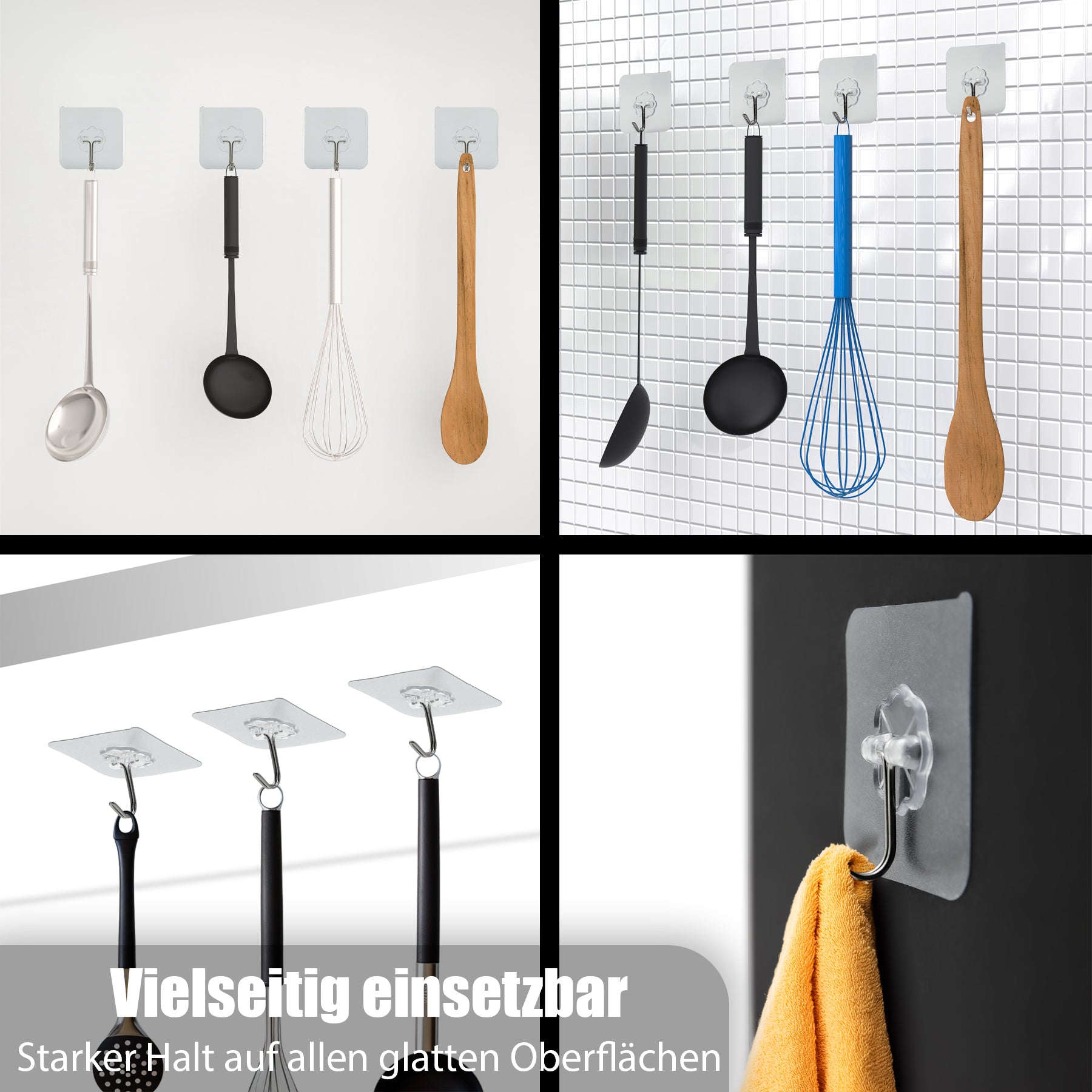 BigDean 30 Stück Klebehaken extra stark & selbstklebend – Wandhaken 180° drehbar  2