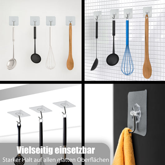 BigDean 30 Stück Klebehaken extra stark & selbstklebend – Wandhaken 180° drehbar  2