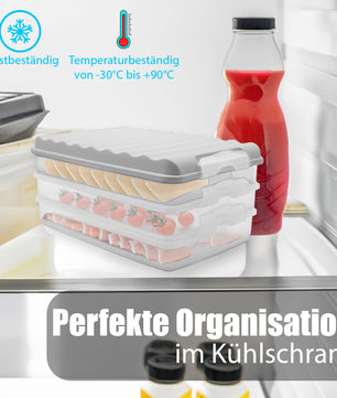BigDean 3 Stück Aufschnittboxen für Kühlschrank Größe M – Aufbewahrung von Wurst, Käse u.v.m.  4
