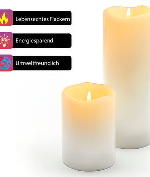 3 Stück Led Kerzen mit Timerfunktion – Kerzen in Echtwachs-Optik - Outdoor geeignet 4