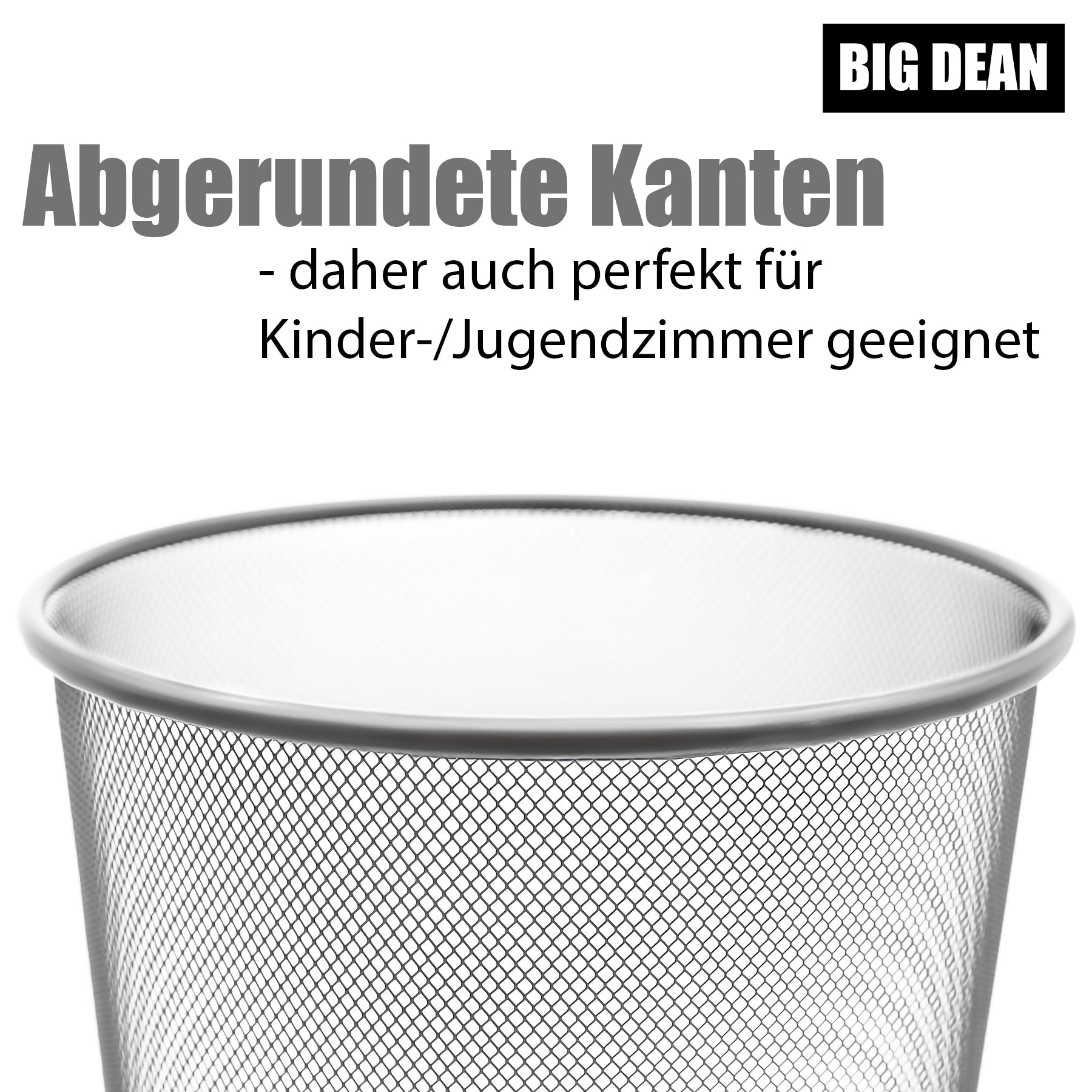 BigDean 2 Stück Papierkorb Mülleimer silber 20L Draht – vielseitiger Papiereimer für Zuhause & Büro 5