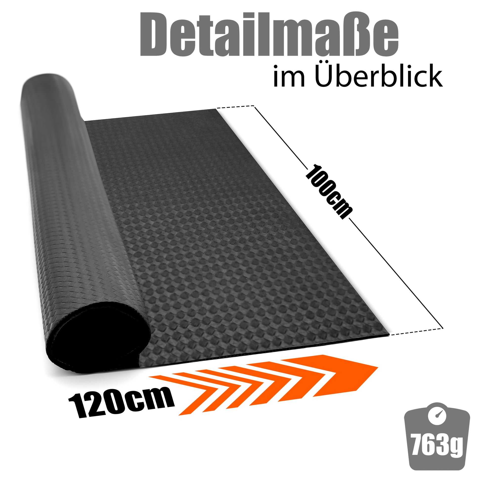 Antirutschmatte Auto 120x100cm zuschneidbar – rutschfeste Kofferraum Schutzmatte 3
