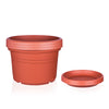 3x Blumentopf Ø 20 cm Farbe Terrakotta & Untersetzer Kunststoff Pflanztopf Containertopf Übertopf 5