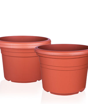3x Blumentopf Ø 20 cm Farbe Terrakotta Kunststoff Pflanztopf Containertopf Übertopf Pflanzkübel rund