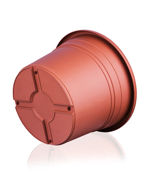 3x Blumentopf Ø 20 cm Farbe Terrakotta Kunststoff Pflanztopf Containertopf Übertopf Pflanzkübel rund 3