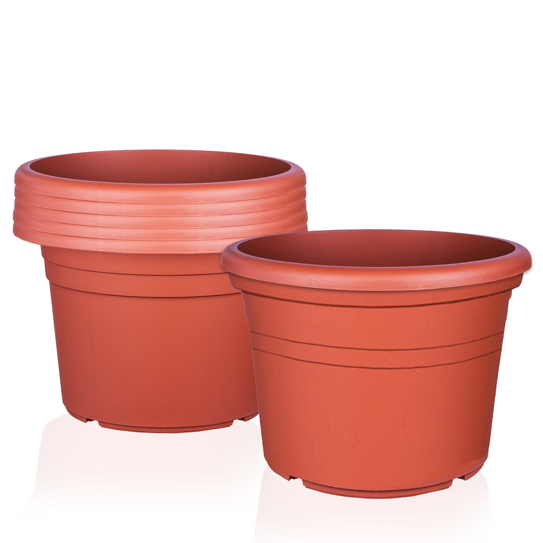 6x Blumentopf Ø 20 cm Farbe Terrakotta Kunststoff Pflanztopf Containertopf Übertopf Pflanzkübel rund