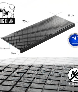 5 Stück Stufenmatten aus Gummi – 75 x 25 cm – Outdoor Treppenstufenmatten  3