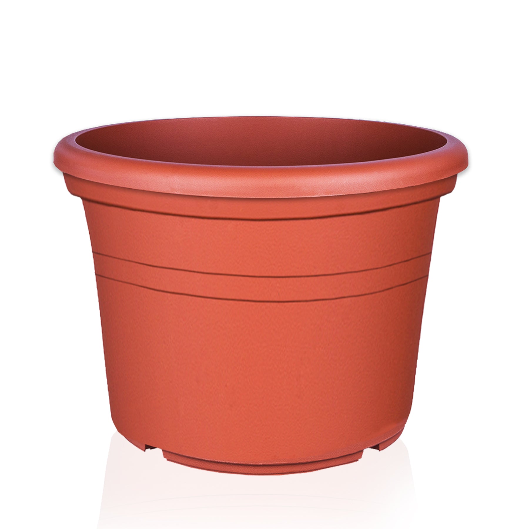 3x Blumentopf Ø 35 cm Farbe Terrakotta Kunststoff Pflanztopf Containertopf Übertopf Pflanzkübel rund 4