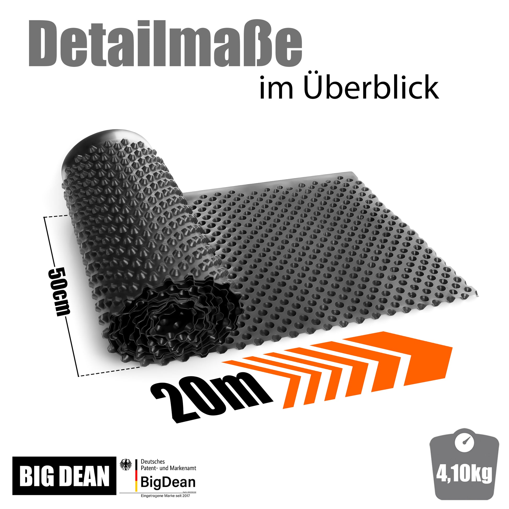 BigDean Premium Noppenfolie für Hochbeete 0,5x20m – Noppenbahn extrem reißfest & Schutz vor Nässe 3