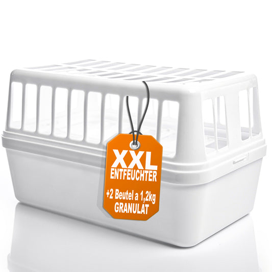 BigDean Luftentfeuchter Feuchtigkeitskiller 1,2kg Entfeuchter – Luftentfeuchterbox für große Räume - Feuchtigkeits-Stopper nachfüllbar + wiederverwendbar – inkl. 2x 1200g Luftentfeuchtergranulat image 1