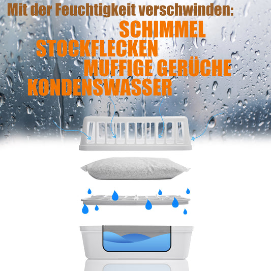 BigDean Luftentfeuchter Feuchtigkeitskiller 1,2kg Entfeuchter – Luftentfeuchterbox für große Räume - Feuchtigkeits-Stopper nachfüllbar + wiederverwendbar – inkl. 2x 1200g Luftentfeuchtergranulat image 2